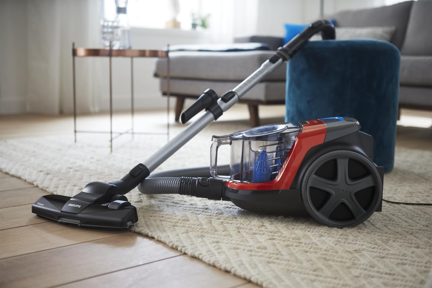 Philips PowerPro Compact FC9330/09 - Aspirador, Sistema Ciclonico sin Bolsa, Deposito 1.5 L, Facil de Limpiar