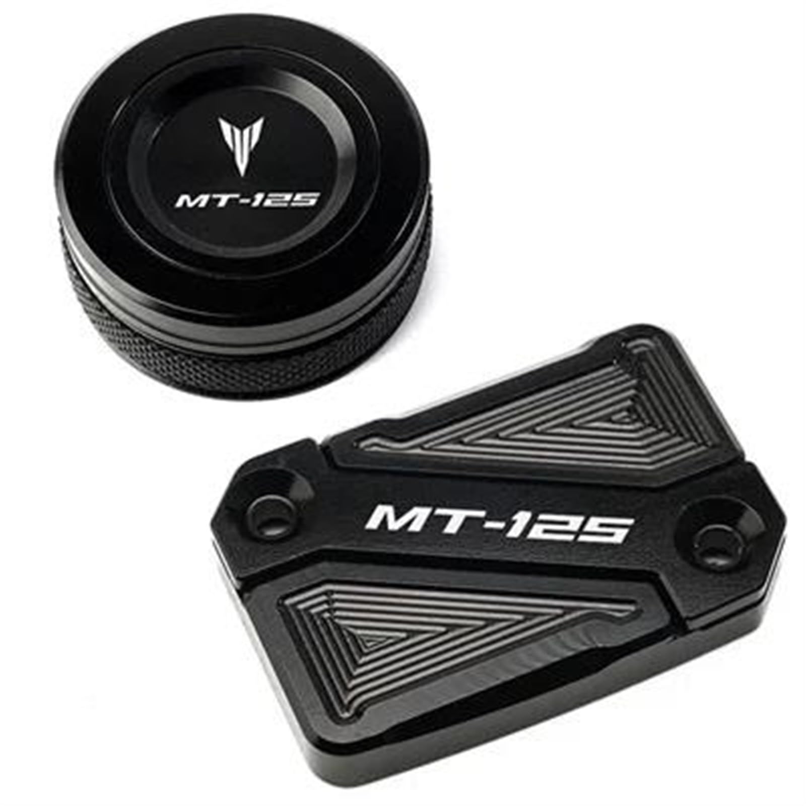 Copertura del Serbatoio del Liquido dei Freni Anteriore E Posteriore del Motociclo Il Tappo del Serbatoio Dell'olio Motore per MT125 2008-2020 (Color : Front-Rear cap Black)
