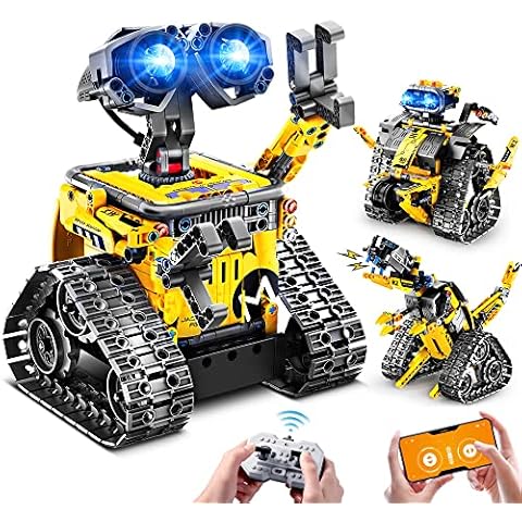 HOGOKIDS Technik Ferngesteuert Roboter für Kinder - 520 Stück 3 in 1 RC Bauspielzeug mit App & Fernsteuerung Spielzeug Wall-Roboter/Mech Dinosaurier Geschenke für 6-12+ Jahre alte Jungen Mädchen Cover