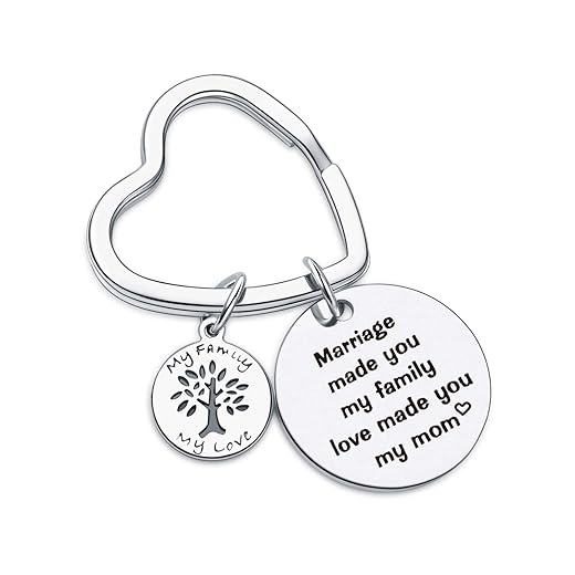 7RVZM Mother In Law Gift Bonus Mom Keychain Step Mom anniversary Jewelry for Mother In Law Jewelry Stepmom Gift for Stepmom Jewelry Mother-in-Law Gift Stepmom Keychain