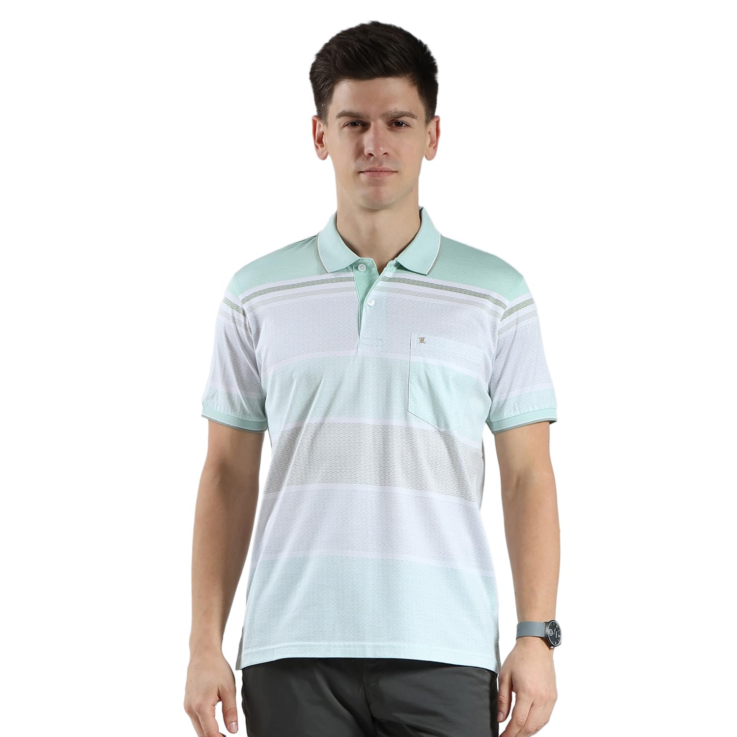 monte carlo Mens Regular Fit Collar Neck Half Sleeve Striped T-Shirt (Pack of 1)-picture-26
