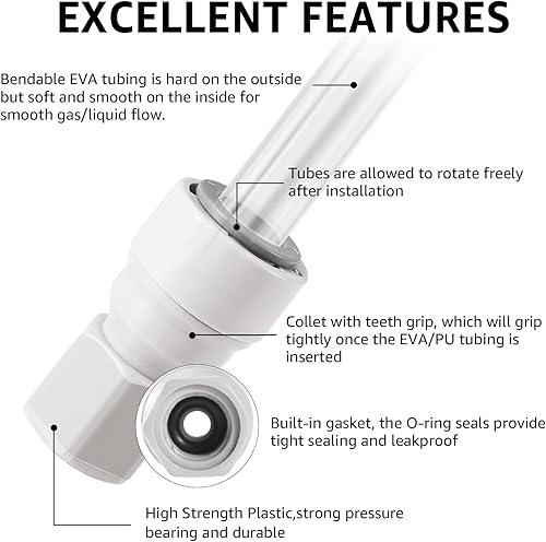 Miniatura 4 de Hgkeke Línea de gas de cerveza de 5 pies Línea de cerveza 716-20UFN Qiuck desconector y 38 pulgadas OD EVA línea de gas de cerveza para regulador de