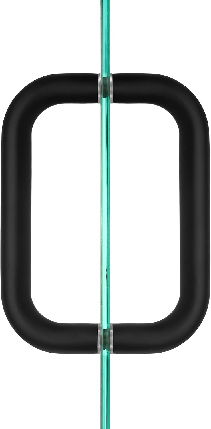 Rockwell Security Tubular Back to Back Door Pull 6 Inch Antique Black Finish for Commercial and Residential Heavy Glass Frameless Shower Doors 1/4 Inch to 1/2 Inch Thick
