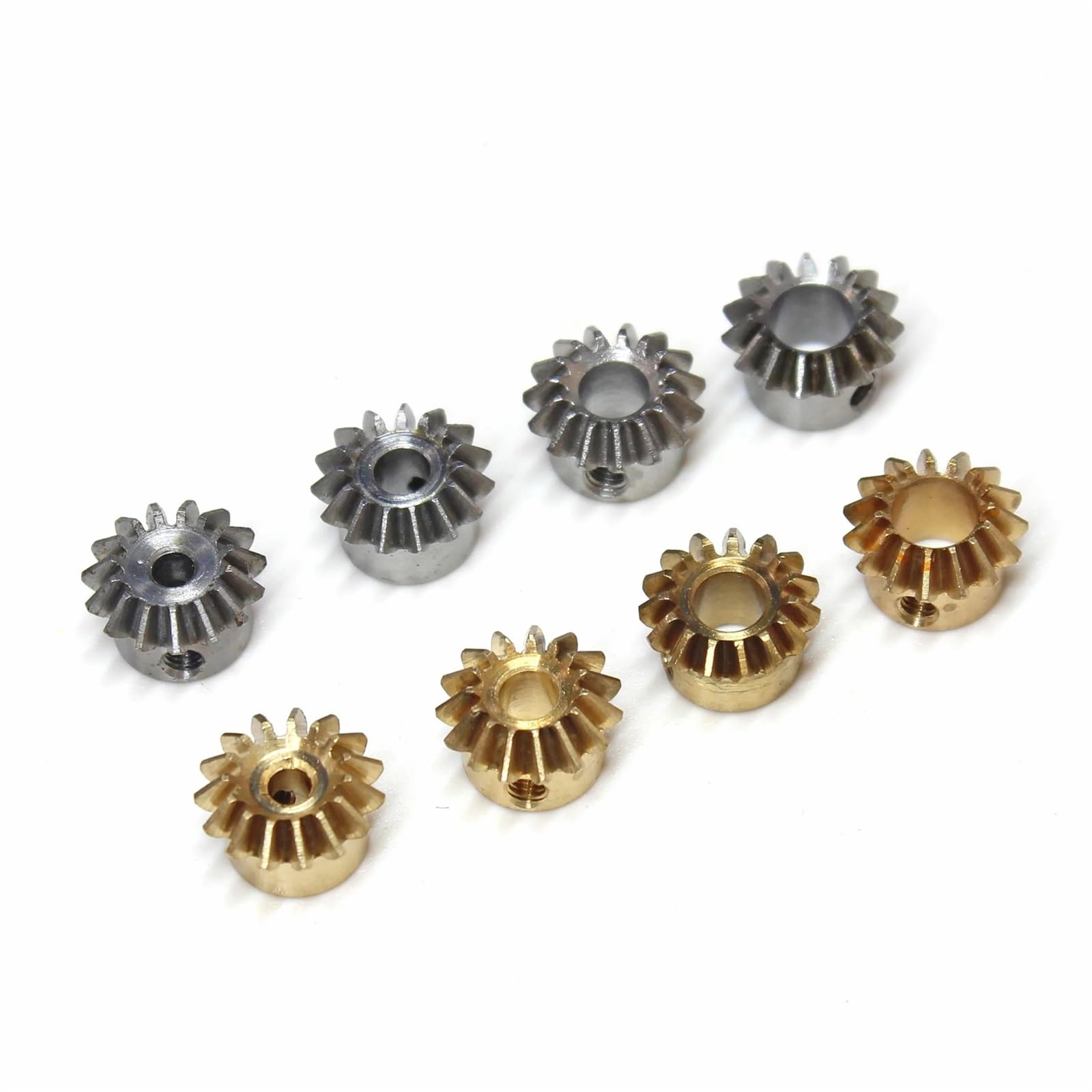 Engrenage conique 0,5 matrice 20 dents trou 3 mm 90 transmission bricolage cuivre acier 1 pièce(Hole2(no screw hole),20T(copper))