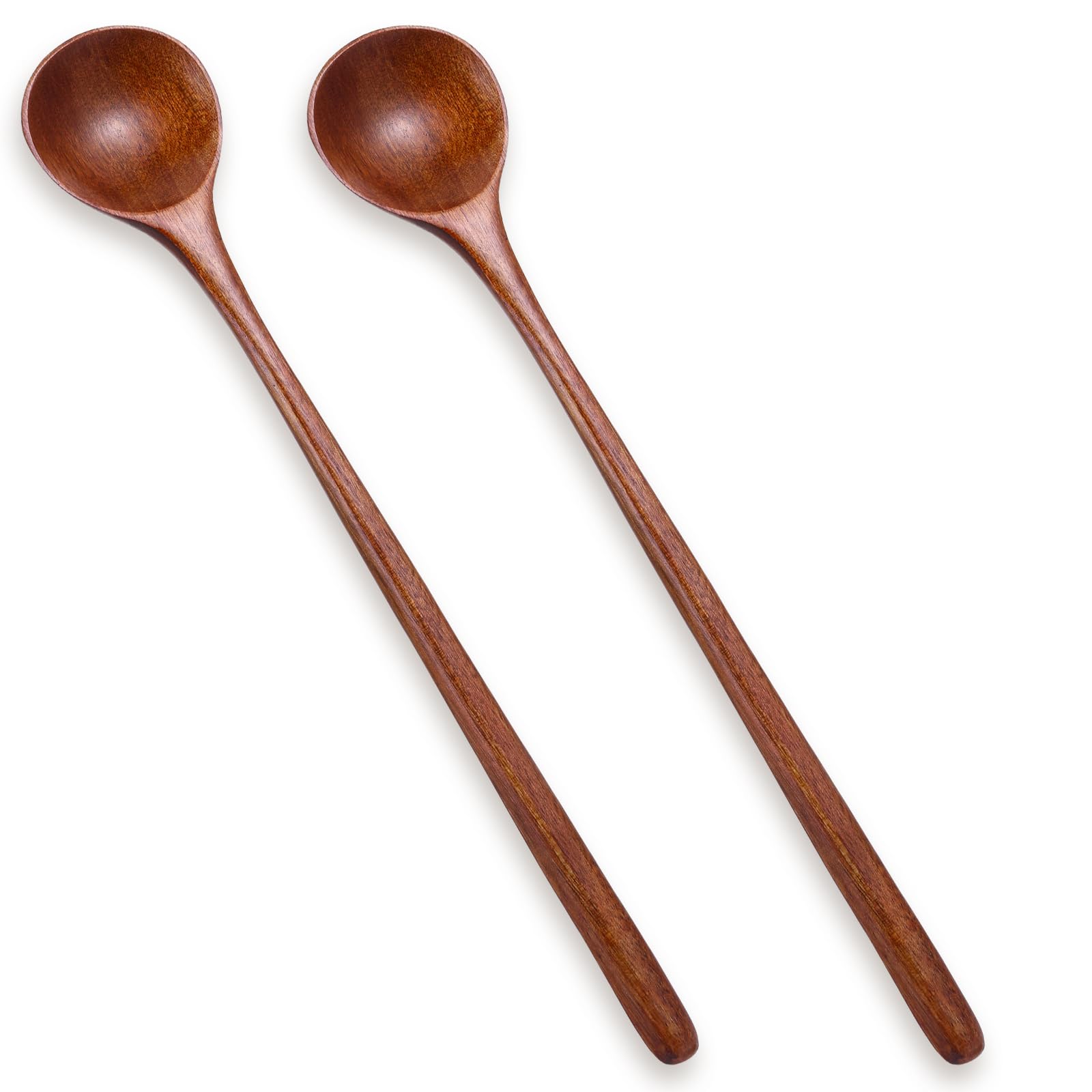 2 pezzi/set in acciaio inossidabile rotondo Cucchiaio , con manico lungo Cucchiaino da caffè , Cucchiaio per mescolare , Cucchiaio da dolce , cibo Cucchiaio | SHEIN ALIA