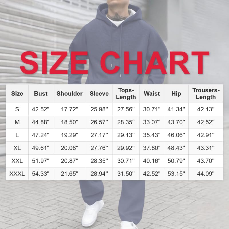 Mens Sweat Set 2 Piece Outfits Lounge Comfortable Workout Tracksuits - image 3