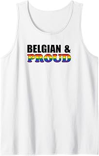 Proud Belgian Gay Lesbian Rainbow Belgium LGBTQ Tank Top
