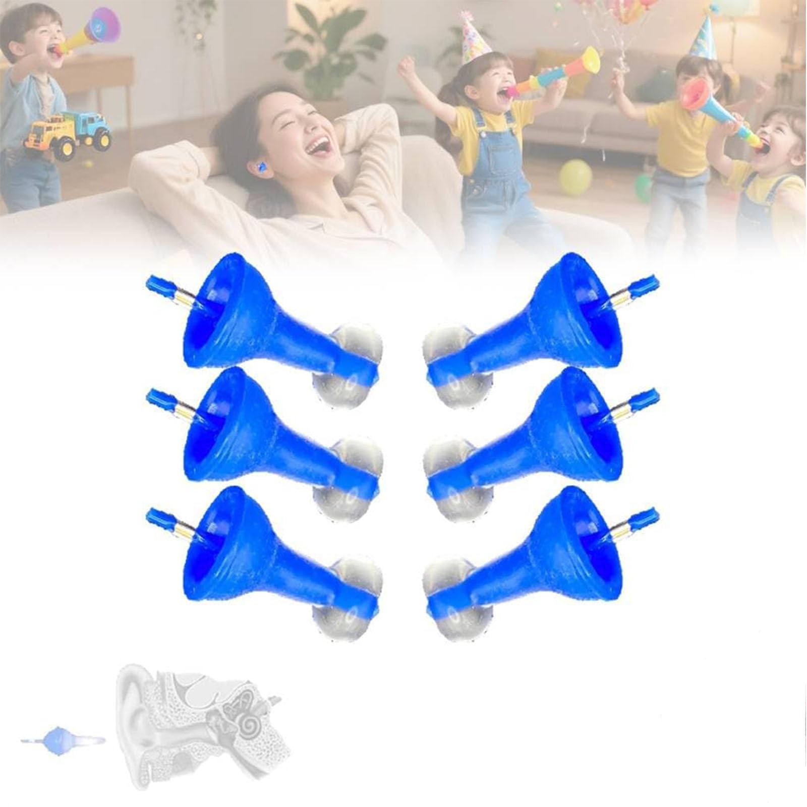 Innovative Inflatable Earplugs, Ultra-Comfy Reusable Noise-Reducing Earplugs, Reusable Self-Adaptive Liquid Ear-plugs, Waterproof Silicone Ear Plugs for Sleep Swimming Work (3pair)