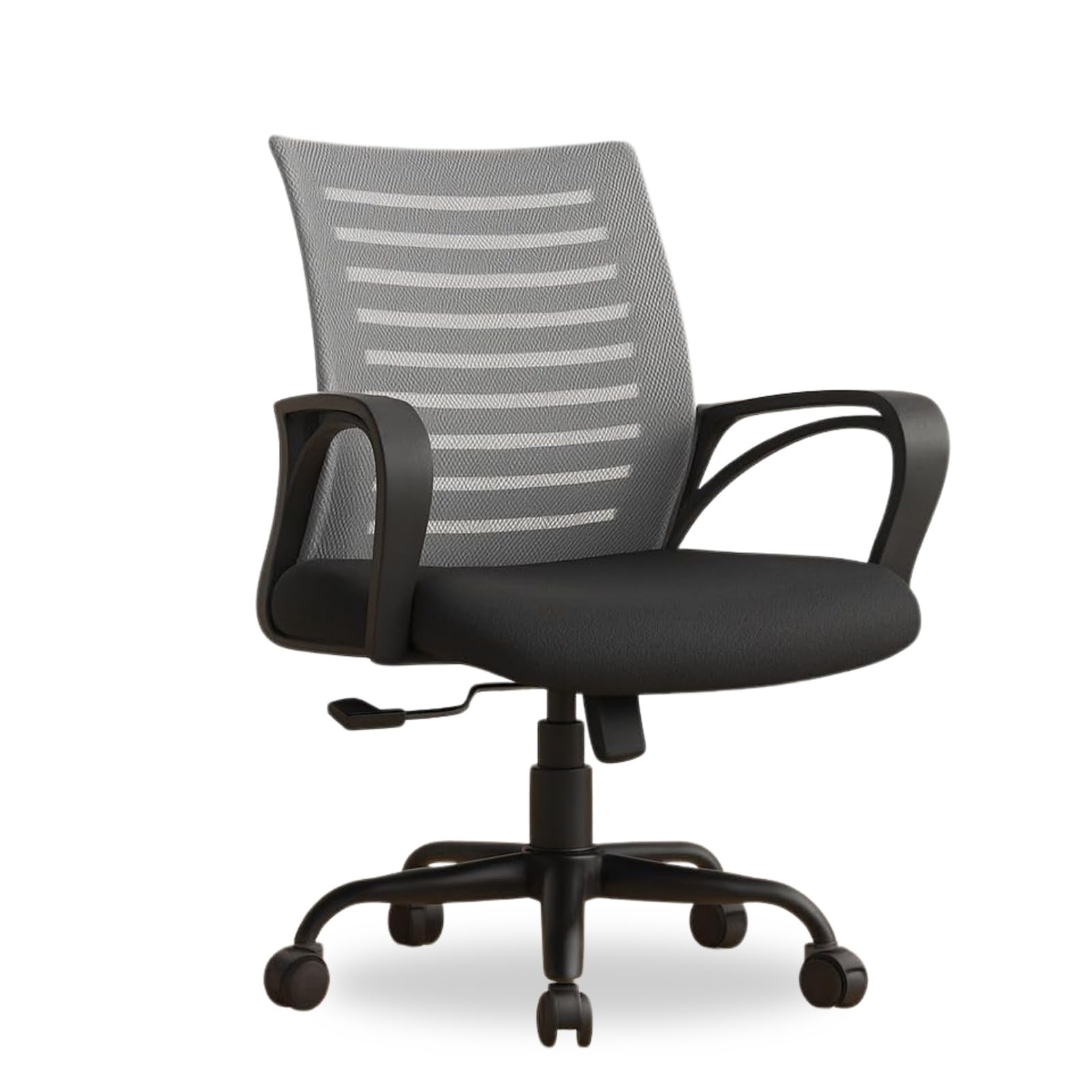 INNOWIN Mini Jazz Mesh Mid-Back Ergonomic Home Office Chair | 3-Years Limited Warranty Included | Tilting & Height Adjustable Mechanism, Heavy Duty Metal Base | Ideal for Office Work & Study (Grey)