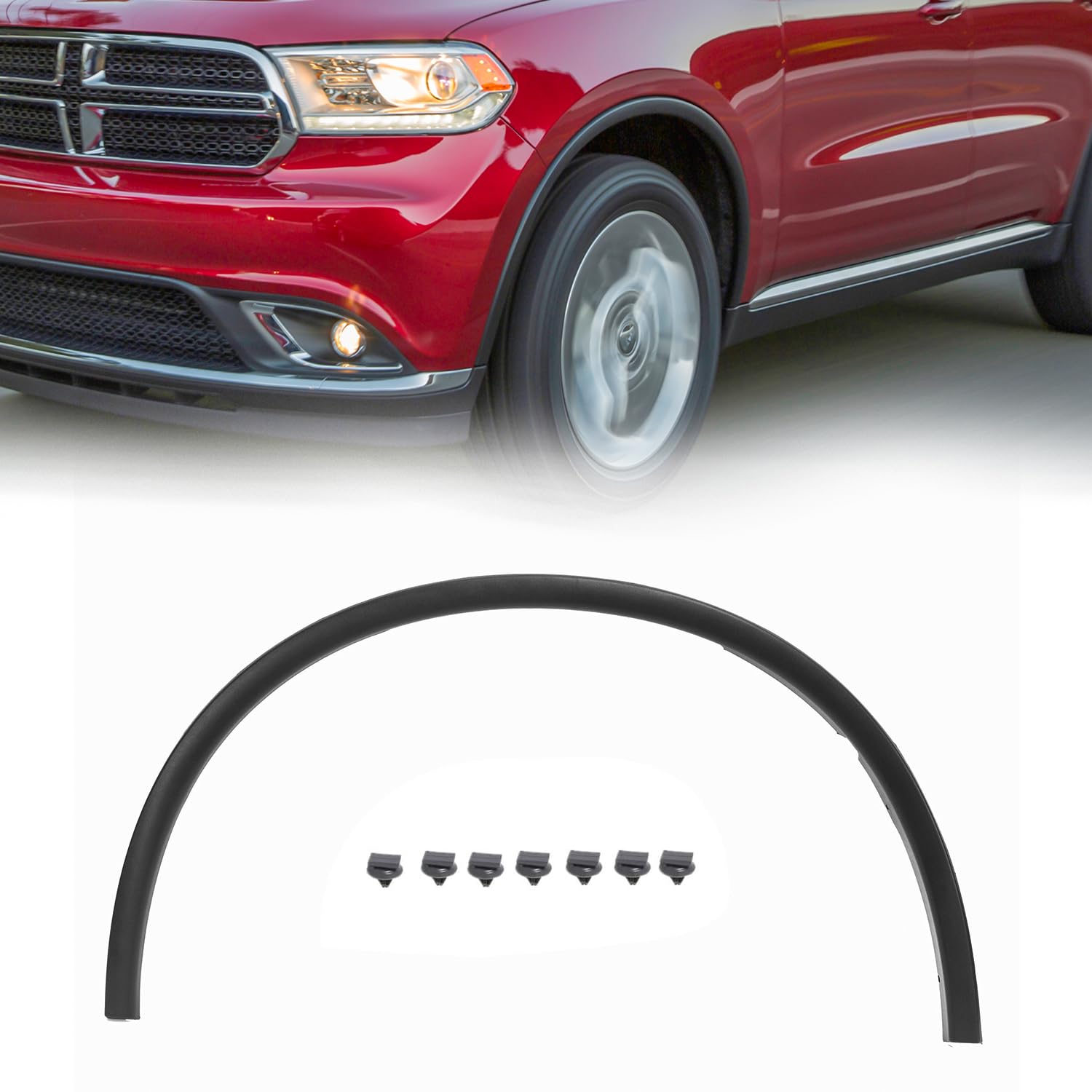 KARPAL Front Wheel Arch Fender Trim Molding Compatible with 2011-2020 Dodge Durango, Driver Side, Replacement for CH1290112