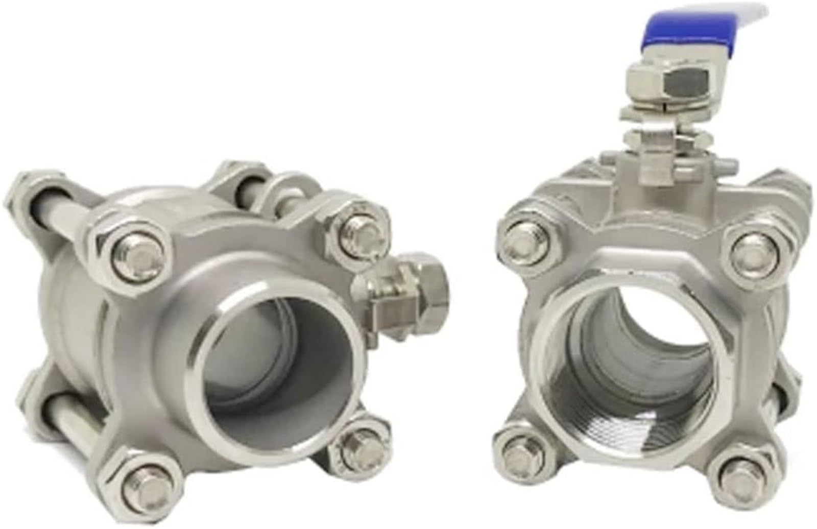 Leva interruttore valvola a sfera, valvole for tubi gas aria/acqua, filettatura BSP in acciaio inox, tre pezzi for piscina, isolamento in vinile blu, 1 pz.(DN65)