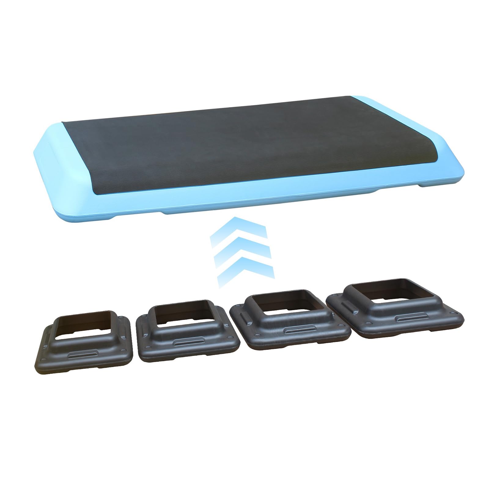 Regulowany krok do treningu krokowego z 4 podstopkami, platforma do ćwiczeń fitness, trener, platforma krokowa