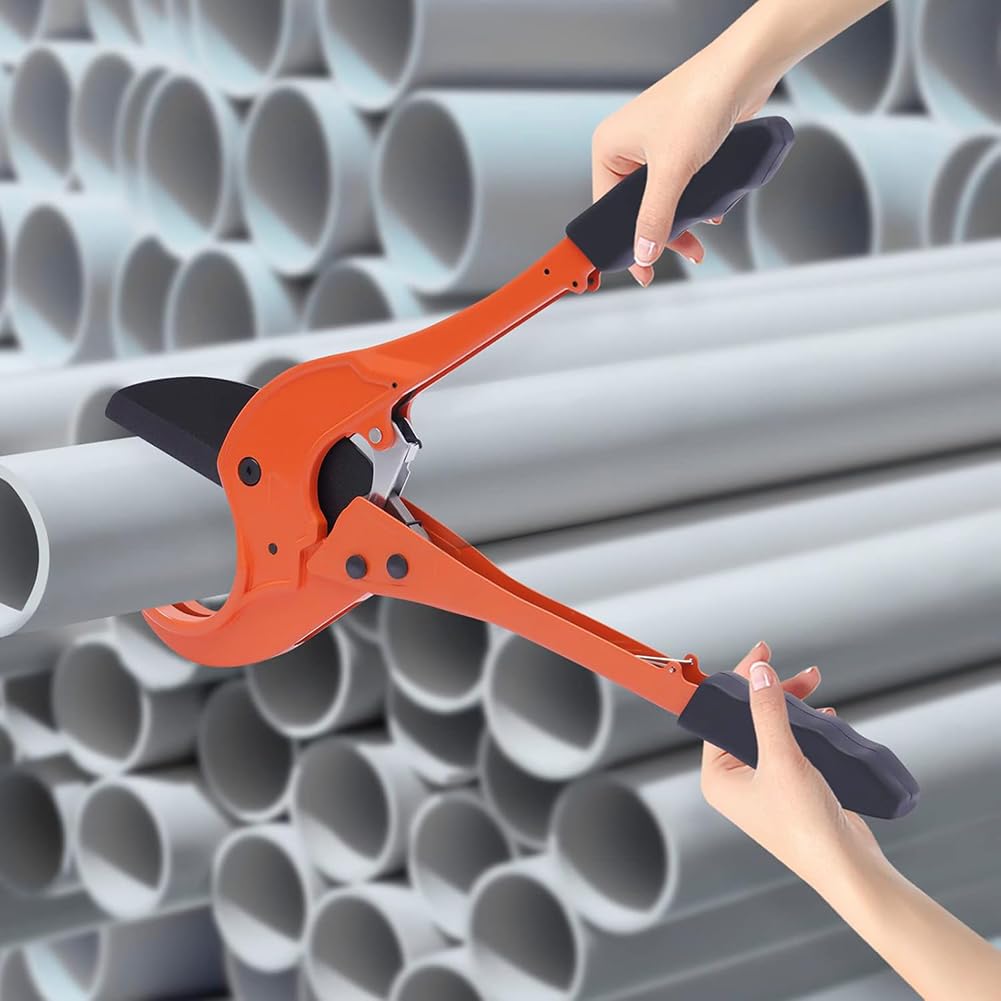 Cortatubos PEX PVC PPR Cortatubos Pesado Carraca Cortatubos 20-75mm Rango De Corte con Cuchillas Reemplazables para Bricolaje Doméstico, Mantenimiento, Fontanero Red,1