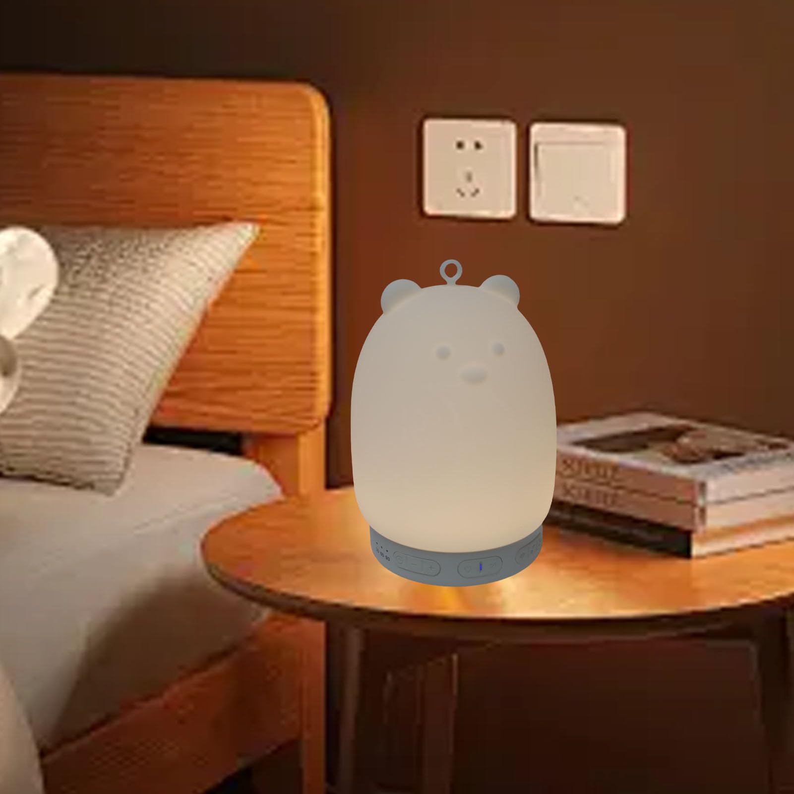 Fabater Veilleuse en Forme D'ours avec connectivité Bluetooth et Bruit Blanc pour Chambre D'enfant, Lueur Douce et 31 Options Sonores