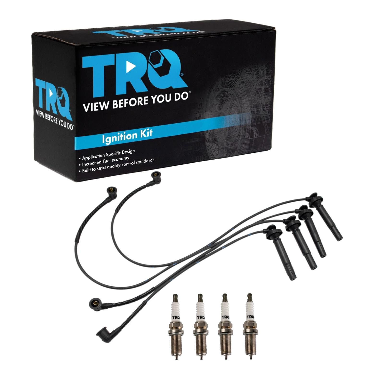 TRQ Ignition Coil & Spark Plug Kit Iridium 5 Piece Compatible with 2005-2010 Subaru Forester 2008-2011 Impreza 2005-2009 Legacy Outback 2006 Saab 9-2X