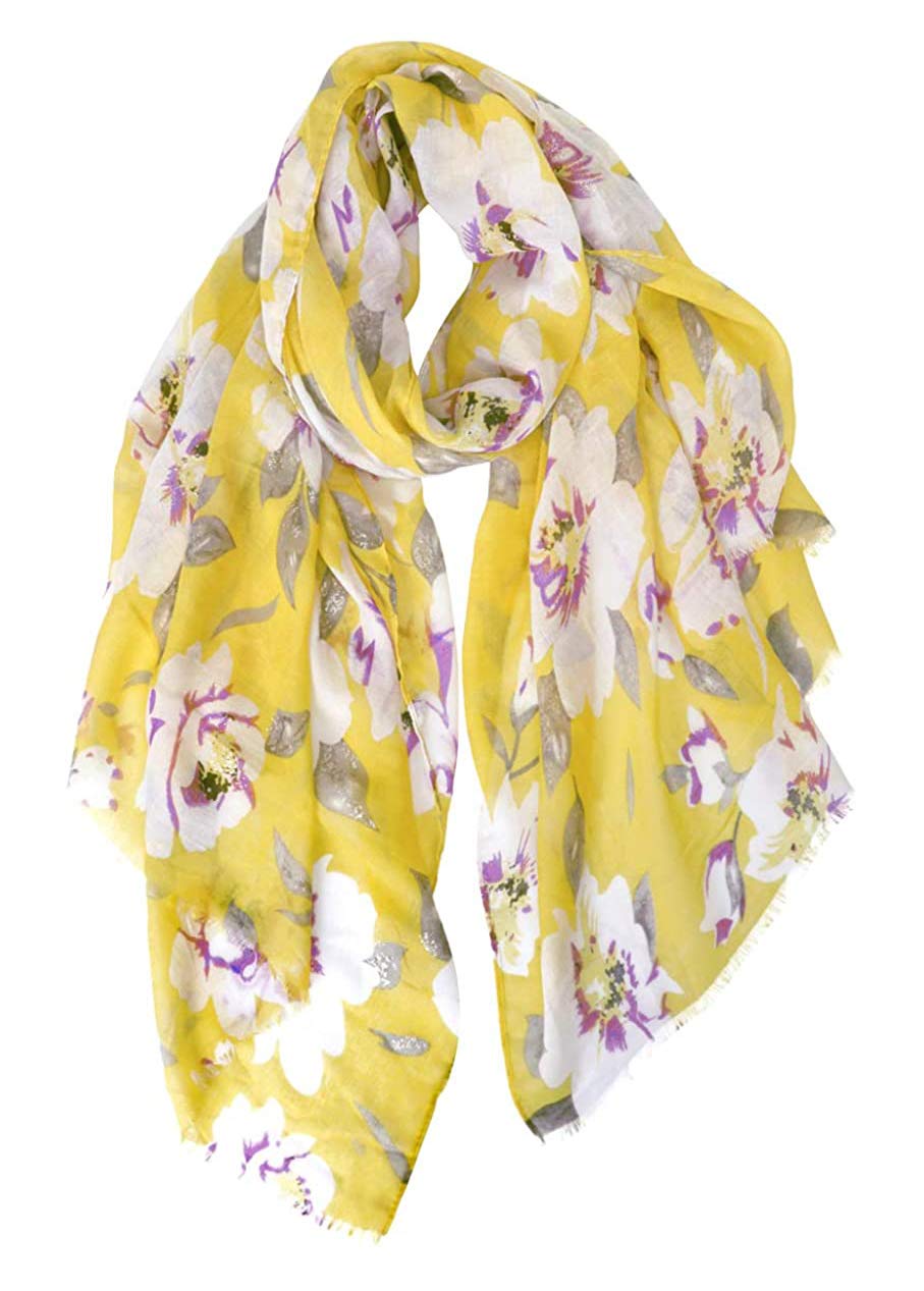 GERINLYSpring Lightweight Scarves Fashion Flowers Print Women Shawl Wrap