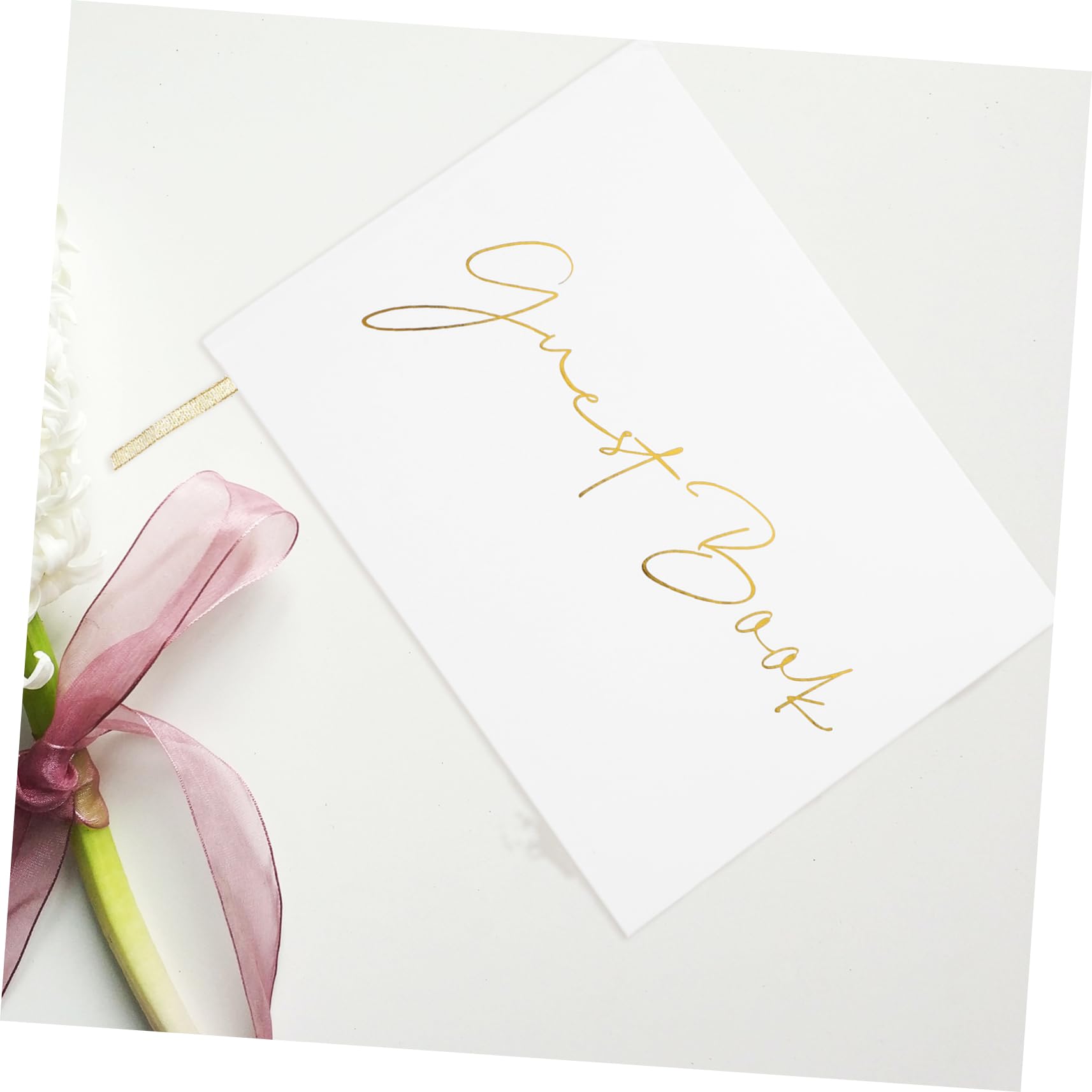 Tofficu Gästebuch zur Hochzeit aus Papier 120 Blatt Weiß mit Platz für Unterschriften und Briefe für Party und Unvergessliche Erinnerungen