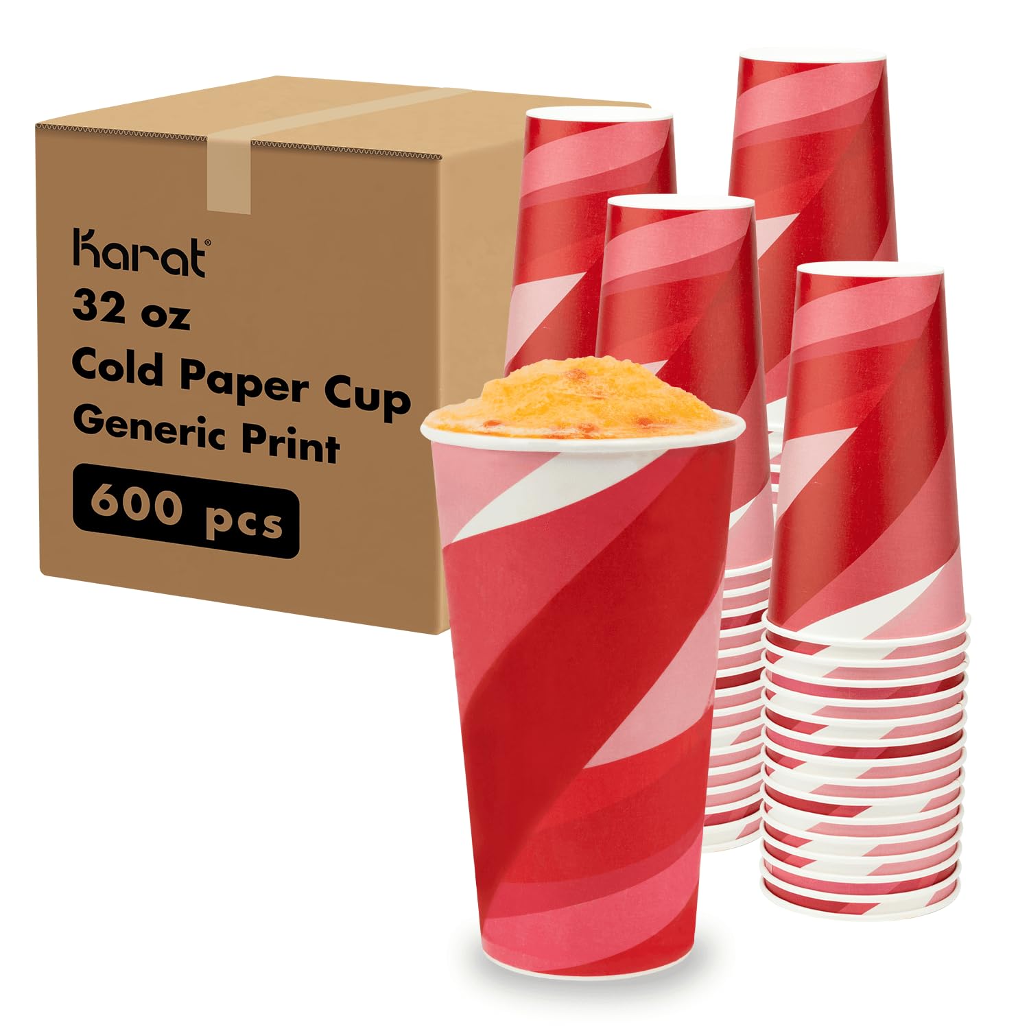 Karat 32 oz / Red, White / Casual Cups