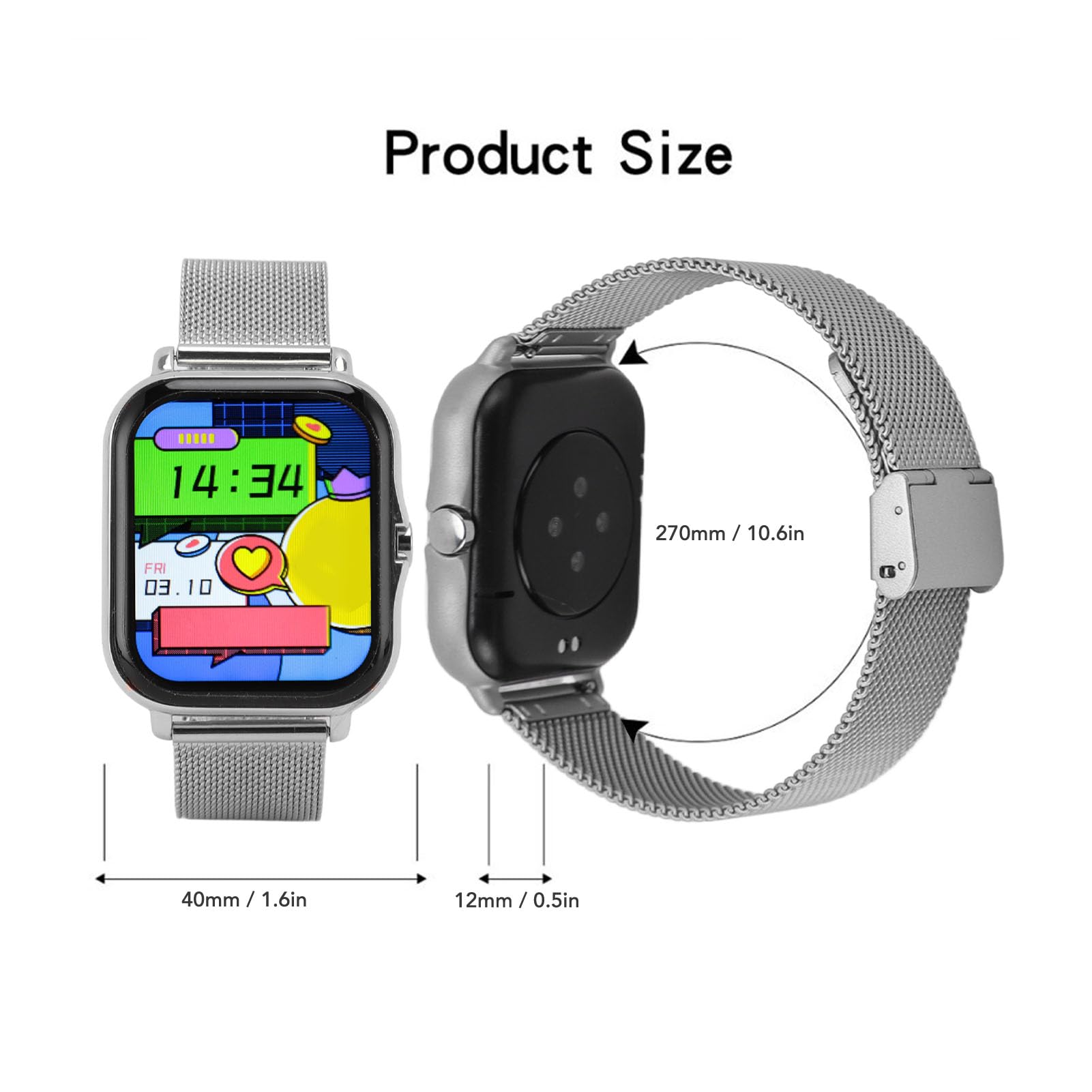 Orologio sportivo intelligente Schermo touch completo 1,69 pollici 12 modalità sportive Orologio fitness impermeabile IP68 per nuoto Corsa Ciclismo Uomo Donna (Argento)