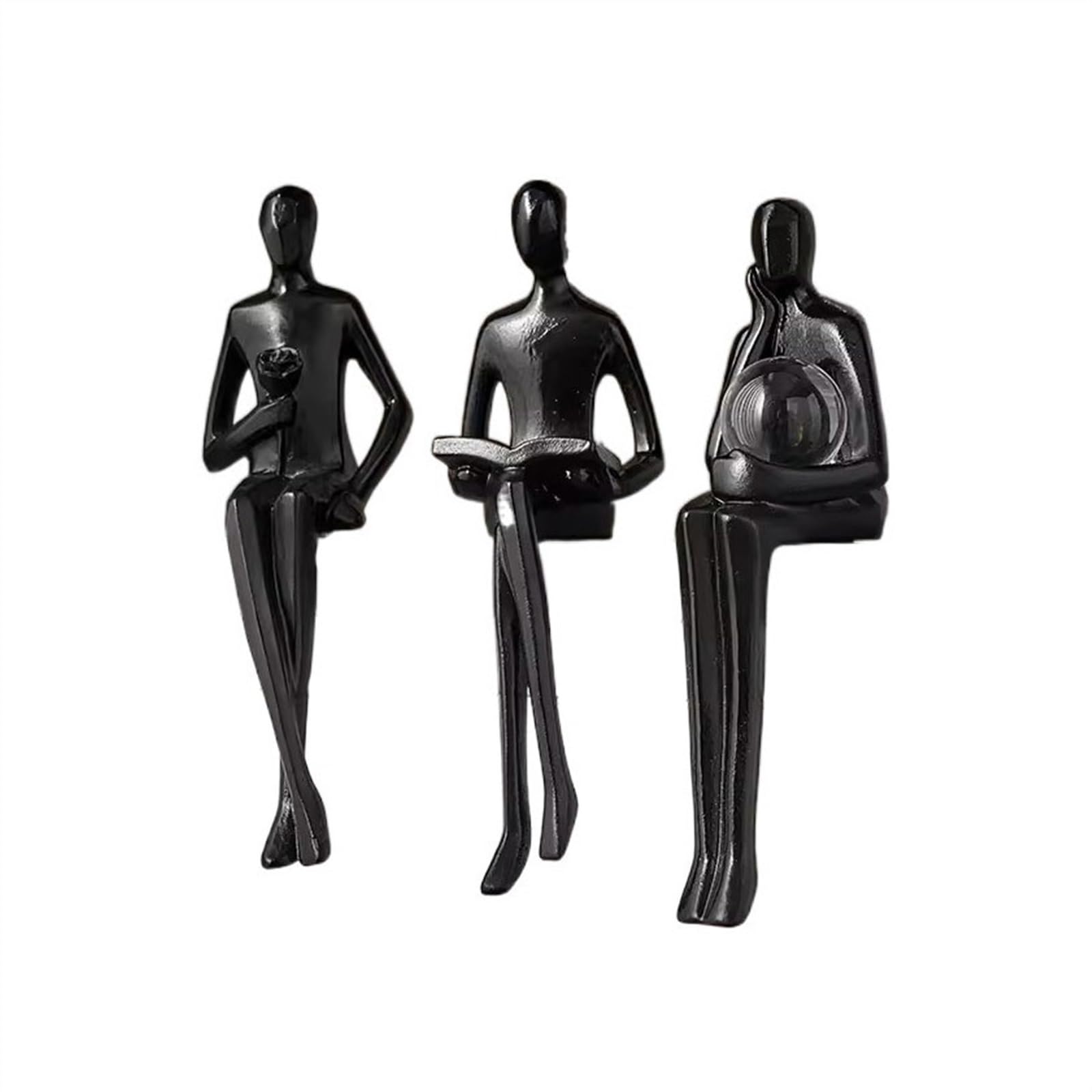 ZENY896V Sculptures Modern Abstract Figure Ornaments Upscale Home Decorations Decor(Black)