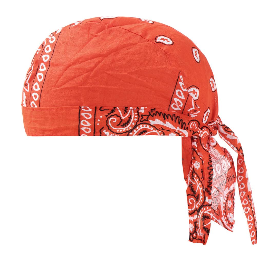 Men Skull Caps Sweat Wicking Doo Rag Cooling Dew Rag Helmet Liner Motorcycle Head Wrap Bandana Turban Headwear