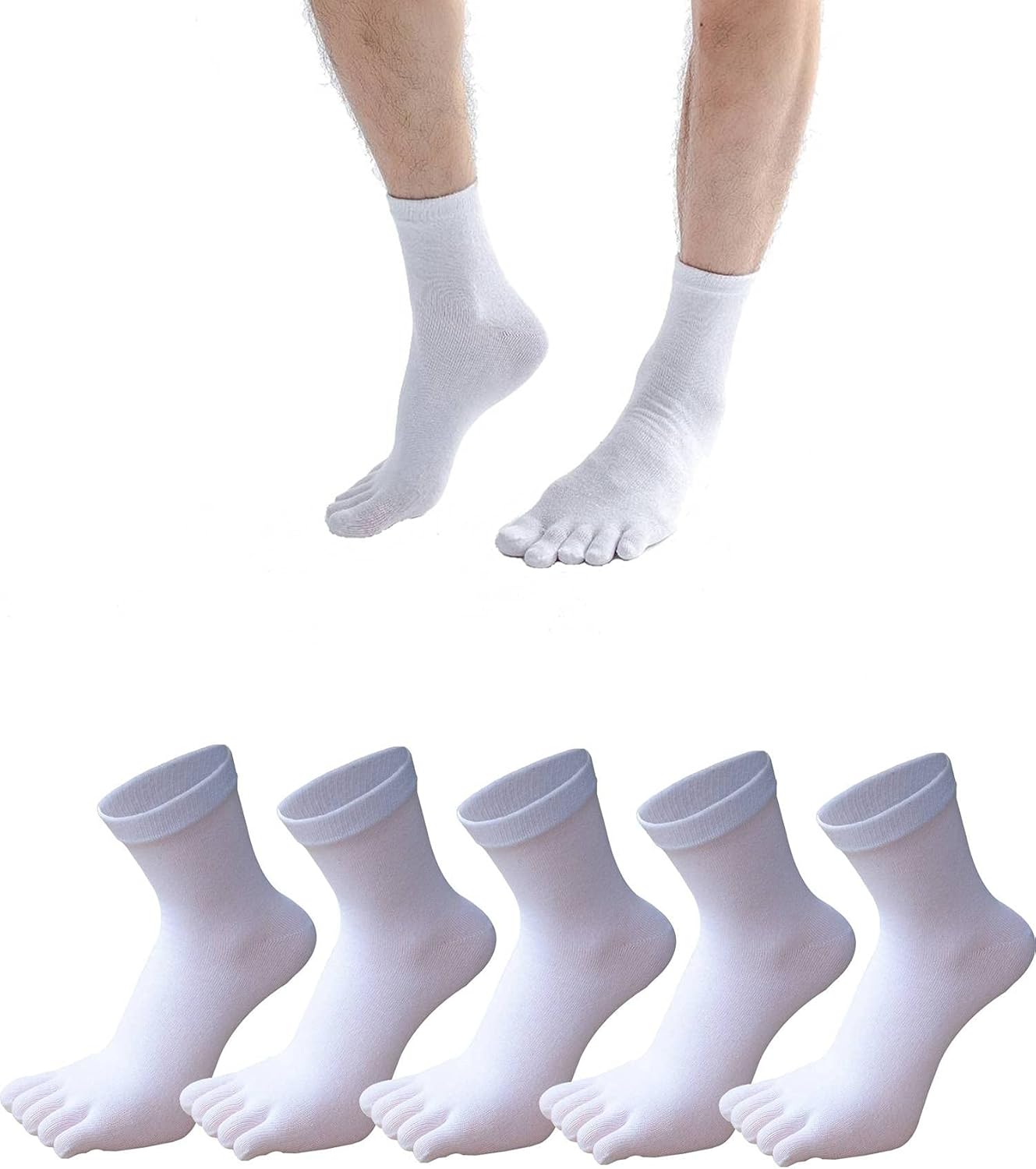 Amazon 5本指ソックス メンズ 靴下 五本指ソックス 天然綿 ビジネスソックス スポーツ ソックス 23 28cm 抗菌 通気防臭 吸汗速乾 四季適用 5足セット ホワイト スポーツソックス 通販