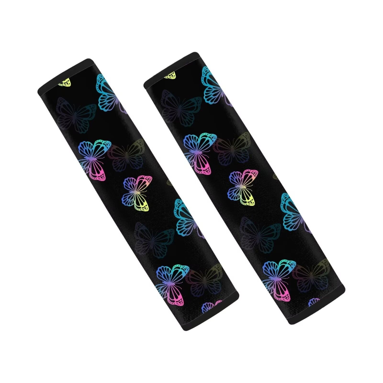AFPANQZ Colorful Butterfly Print Car Seat Belt Pads Cover Seatbelt Shoulder Strap Cushion Harnss Pads Comfortable Driving Universal Fit Truck Vans Sedans SUVs