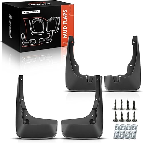 A-Premium Juego de 4 unidades de guardabarros con accesorios de hardware compatibles con Toyota Prius, 2004-2009, Hatchback, 1.5L, negro, delantero