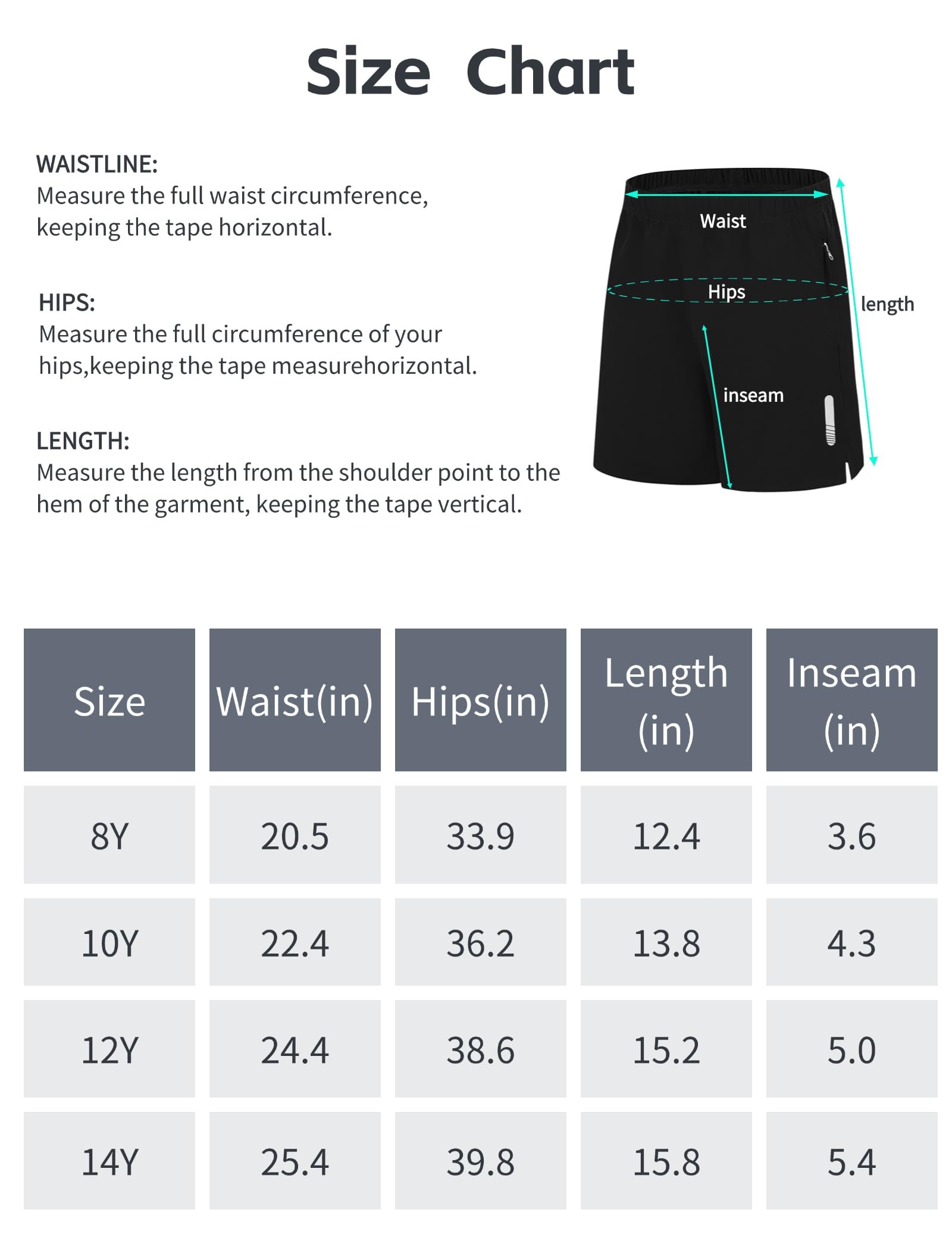 EXARUS Pantalones cortos deportivos para niños, para correr, baloncesto, fútbol, compresión, secado rápido | Cintura elástica ligera con bolsillos para niños, paquete múltiple Active 6-14 años