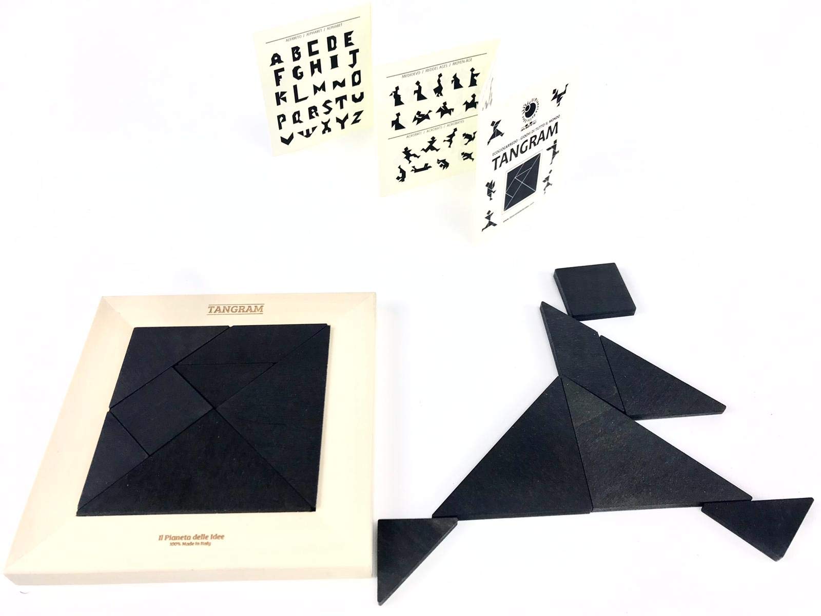 Il Pianeta delle Idee - Tangram classico in legno – Made in Italy – Creato con energia solare – 100% Ecologico