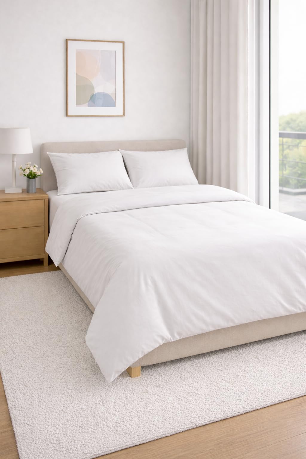 ComfortCare Bed Linen Set, Double Size, White