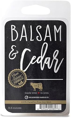 Milkhouse Candle Company, Bálsamo y cedro, fragancia de cera de soja, 5.5 onzas