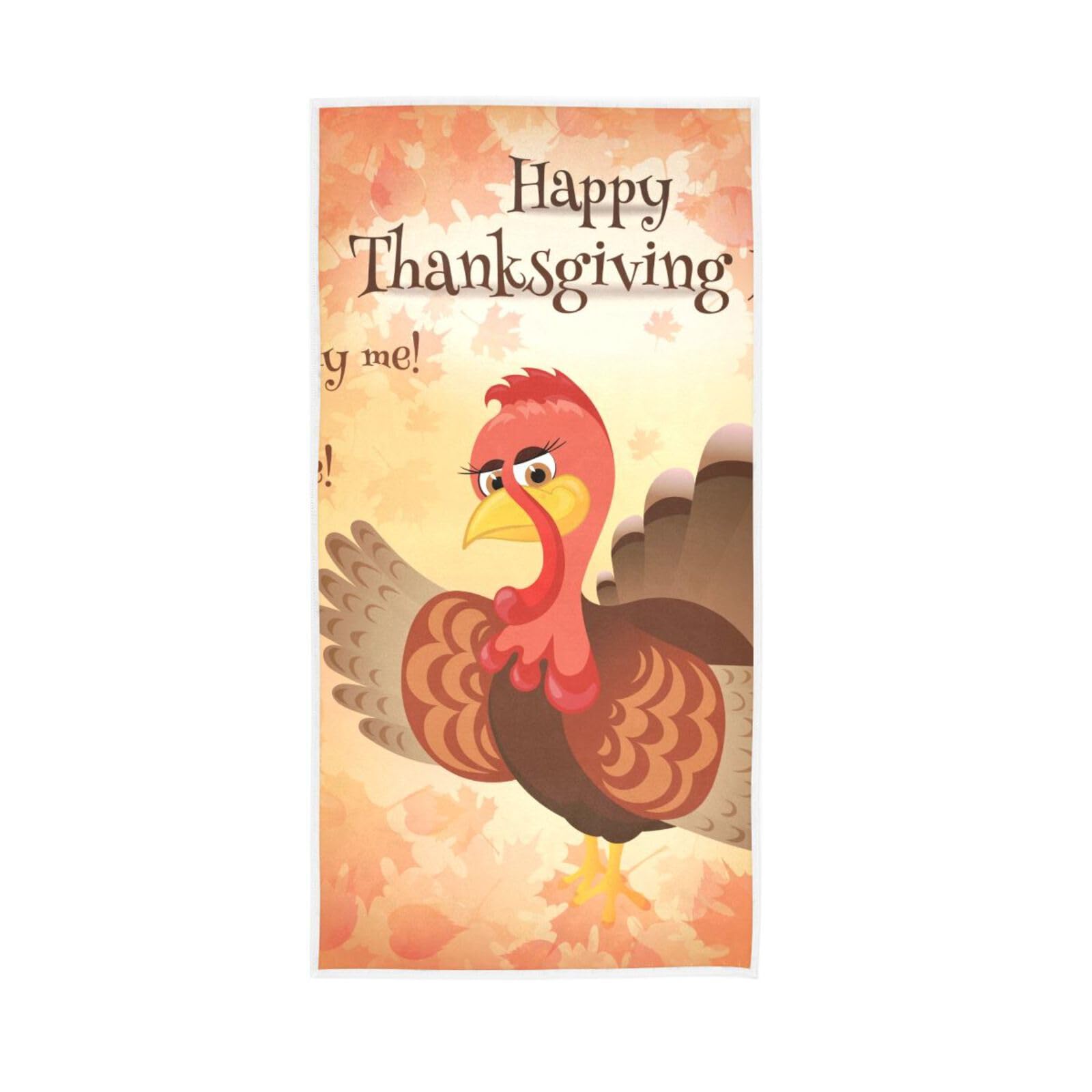HUYGD Thanksgiving Cartoon Turkey Bird Towels for Facials, 15 x 30 Inches, Spa Facial Towels Hand Towels for Bathroom