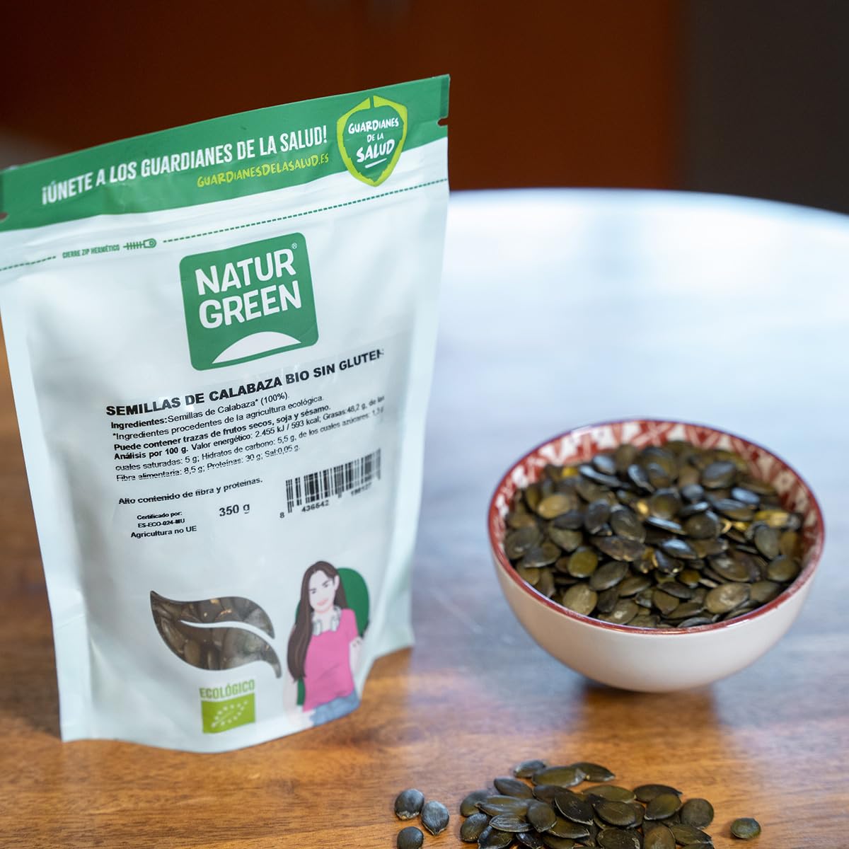 NaturGreen Semilla de Calabaza Bio 350 g Ecológico Sin Gluten Vegano