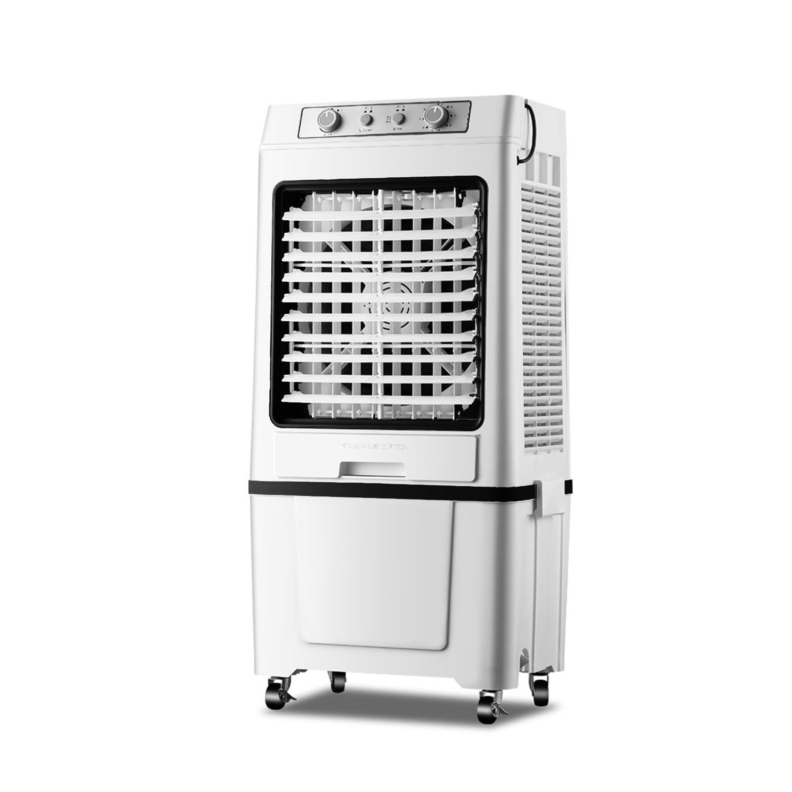 asdchZen Portable Evaporative Air Cooler With Auto Oscillating, 3-In-1 Humidifying Cooling Fan For Indoor Outdoor Patio Garage,Black-110cm/43in
