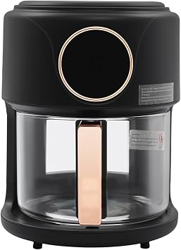 Airy Fryer,3.81qt 1200w Glass Air Fryer,8-In-1 Functions, 360 Viewable, Digital Display,Dishwasher Safe, Adjustable Temp 80C200C176f - 392f,With Nonstick Basket For KitchensBlack