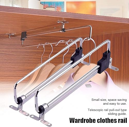 Miniatura 6 de Barra retráctil resistente para armario y armario, barra extraíble para colgar pantalones, barra telescópica, barra de armario para armario,