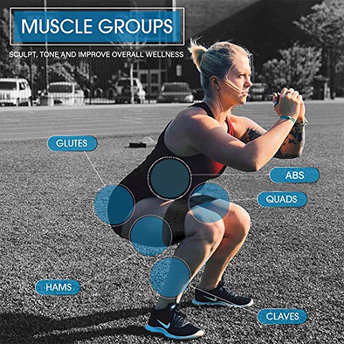Te-Rich Fabric Resistance Loop Exercise Bands, Cloth Booty Training Bands, Heavy/Non-Slip/Thick Wide Fitness Elastic Circle Band for Legs and Butt/Squat/Glute/Hip/Thigh, Gym Workout Band for Women/Men - Thumbnail 5
