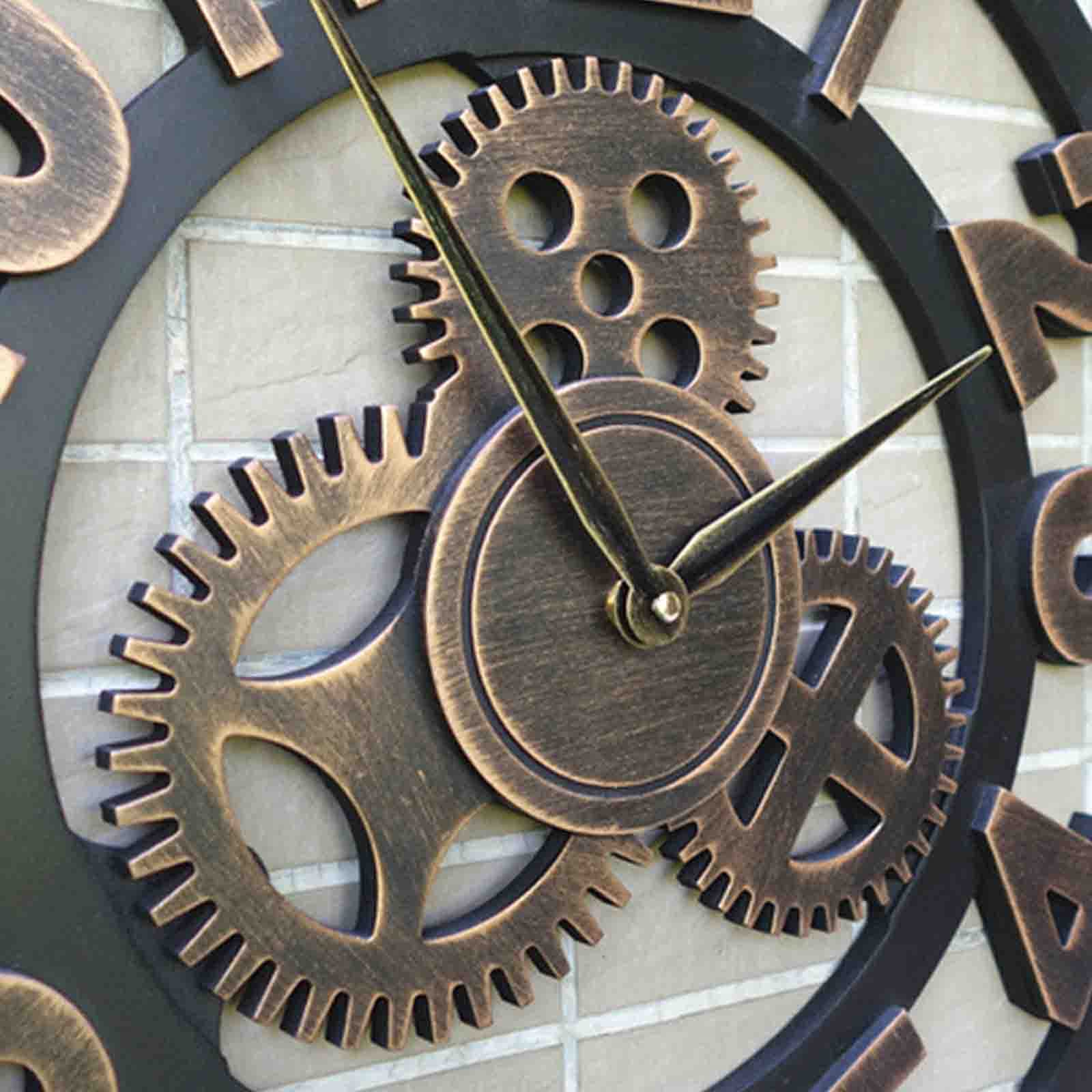 Grande Horloge Murale GIGLIO - Fer Forgé Doré - Mécanisme Quartz - Art Italien