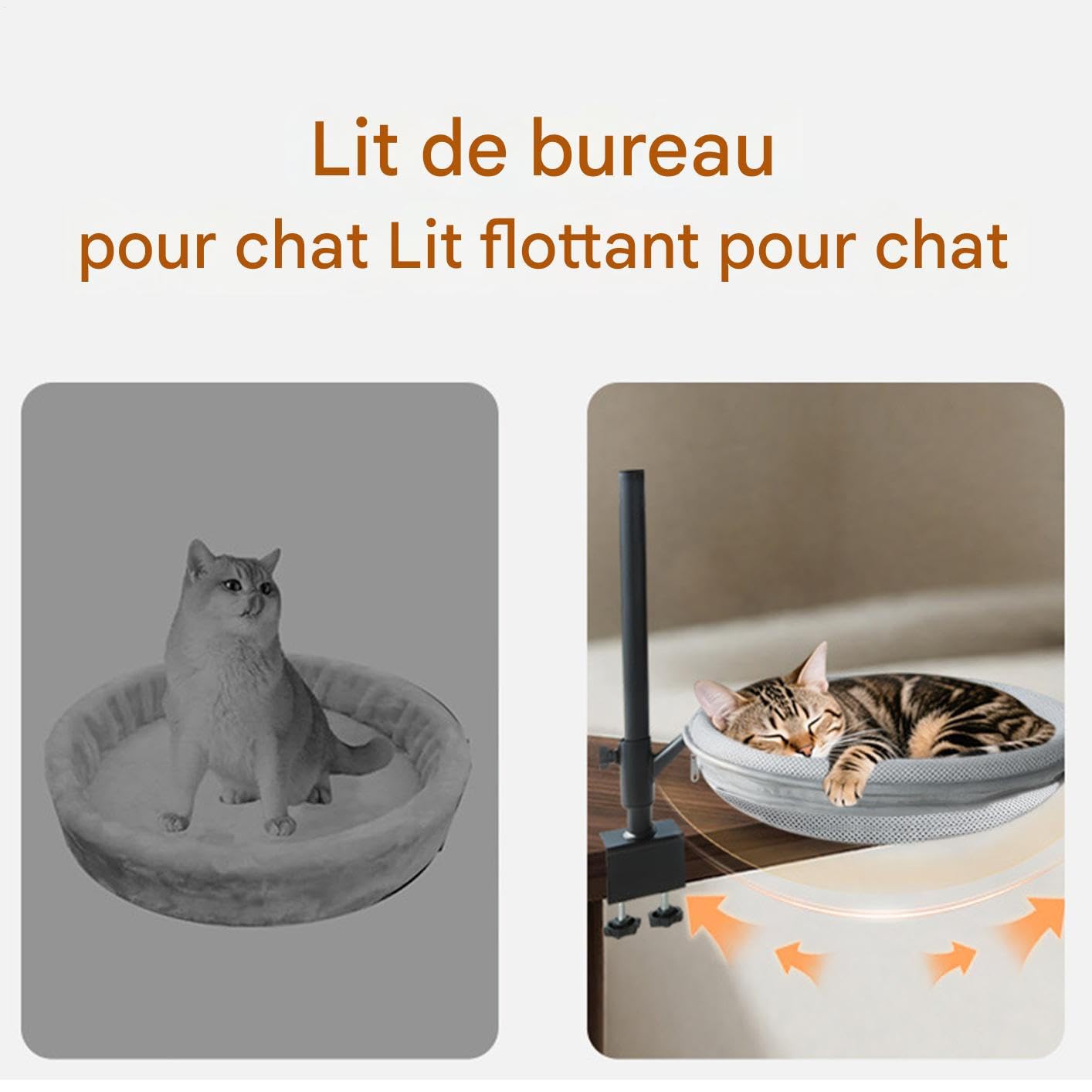 Hamac De Bureau pour Chat Nid Amovible Meuble