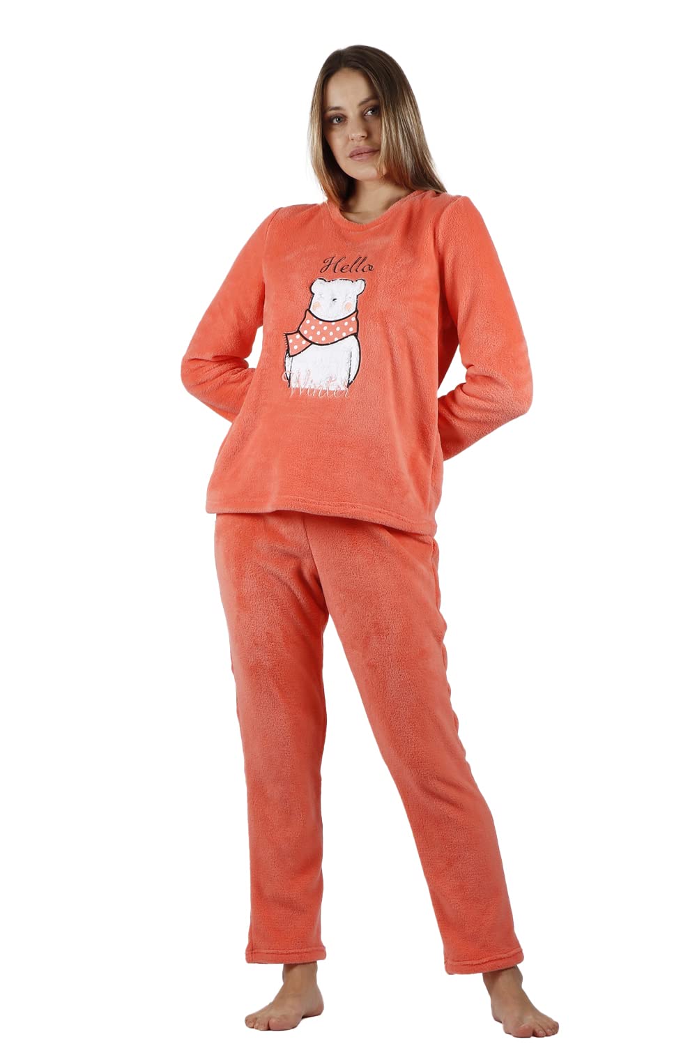 ADMAS Pijama calentito Manga Larga para Mujer