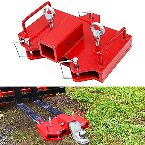 ELITEWILL Forklift Trailer Hitch Attachment Forklift Hitch Receiver 6500lbs Towing Capacity Compatible with Dual Pallet Forks Heavy Duty 2 Receiver for Industrial Warehouse Construction and Farm