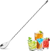eispap 12" Stainless Steel Cocktail Spoon - Long Handle Bar Spoon for Mixing Drinks, Iced Tea, Shakes & Cocktails