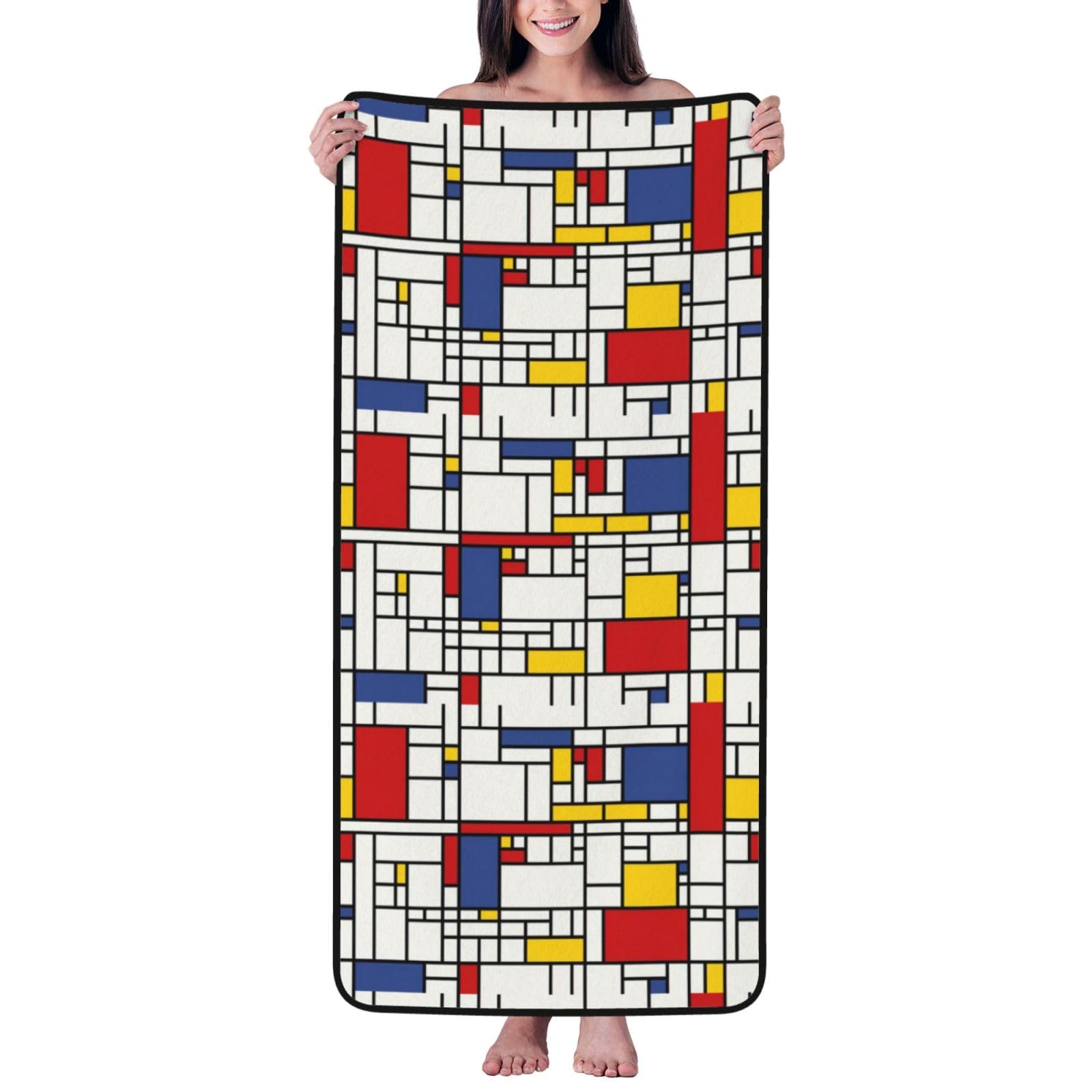 ZTPOWQA Abstract Pattern Print Coral Velvet Bath Towel For Home Gym Lounging Bathroom Spa Hotel Beach Travel