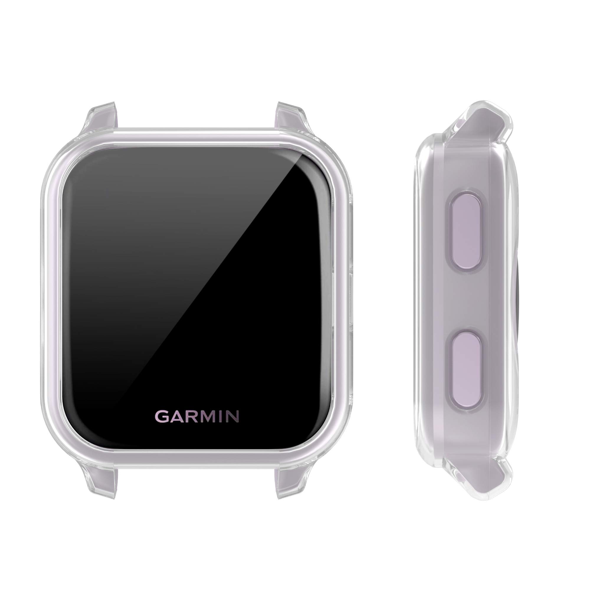 kwmobile Pokrowiec na ramę kompatybilny z Garmin Venu Sq Music/Sq Cover (2-pak) - przezroczyste silikonowe etui - przezroczyste