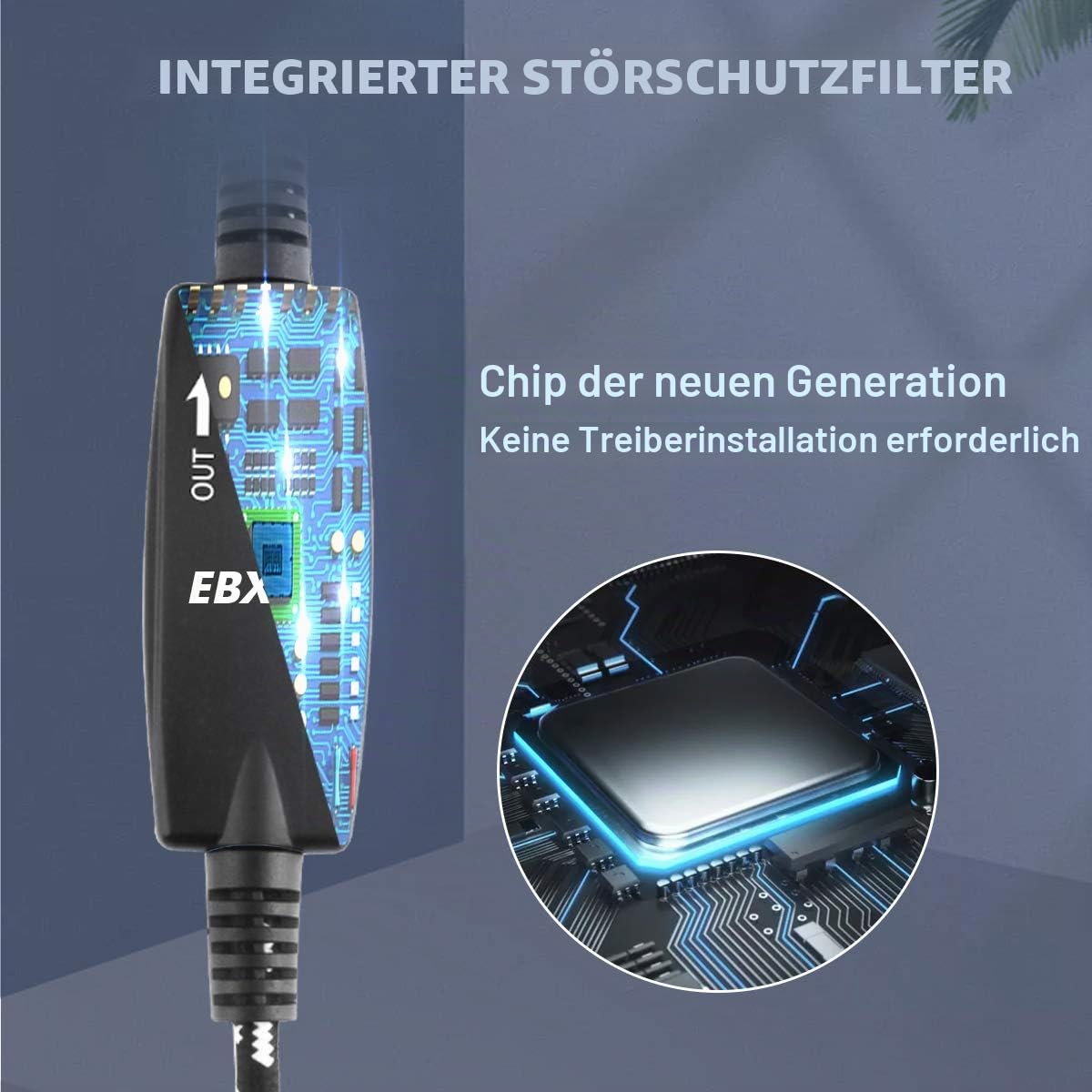 EBXYA USB-MIDI-Kabel 2M - 5-polige MIDI-Schnittstelle, Professioneller In-Out-Konverter für Keyboard auf PC/Mac, Musikbearbeitung und Aufnahmespur
