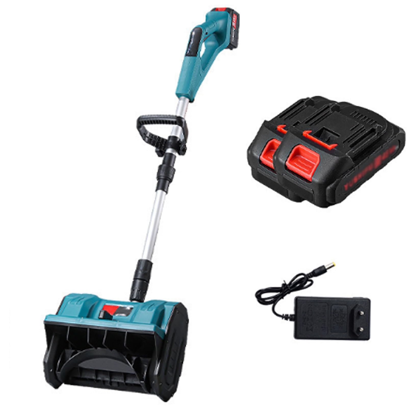 Spazzaneve elettrico senza fili, 1000 W, a batteria, leggero e pieghevole, 21 V con manico regolabile e distanza di lancio di 8 m