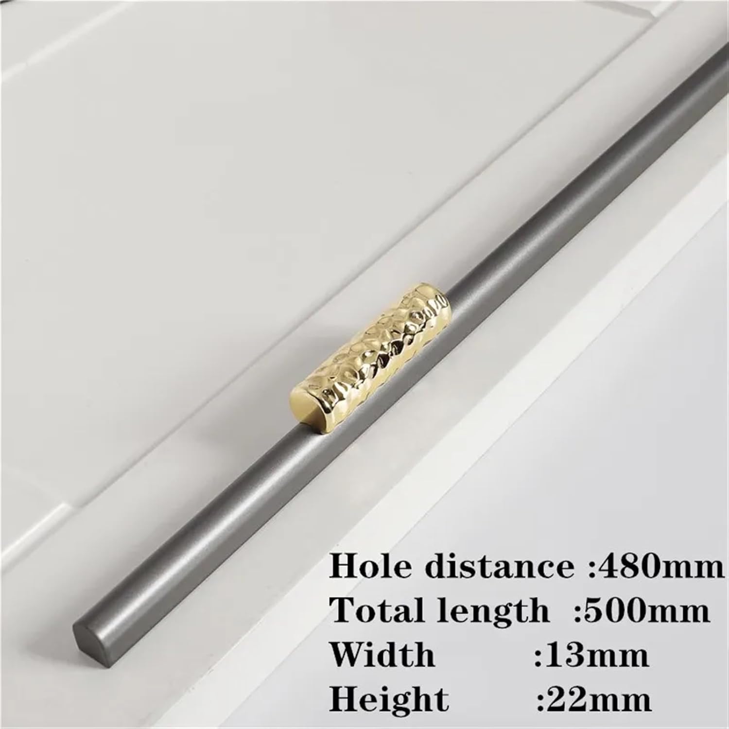 Black Gold Kitchen Cabinet Door Handles Aluminum Alloy Wardrobe Cupboard Pulls Drawer Knobs Furniture Handle Hardware 1Pcs (Color : 5206 Grey Gold 480mm)