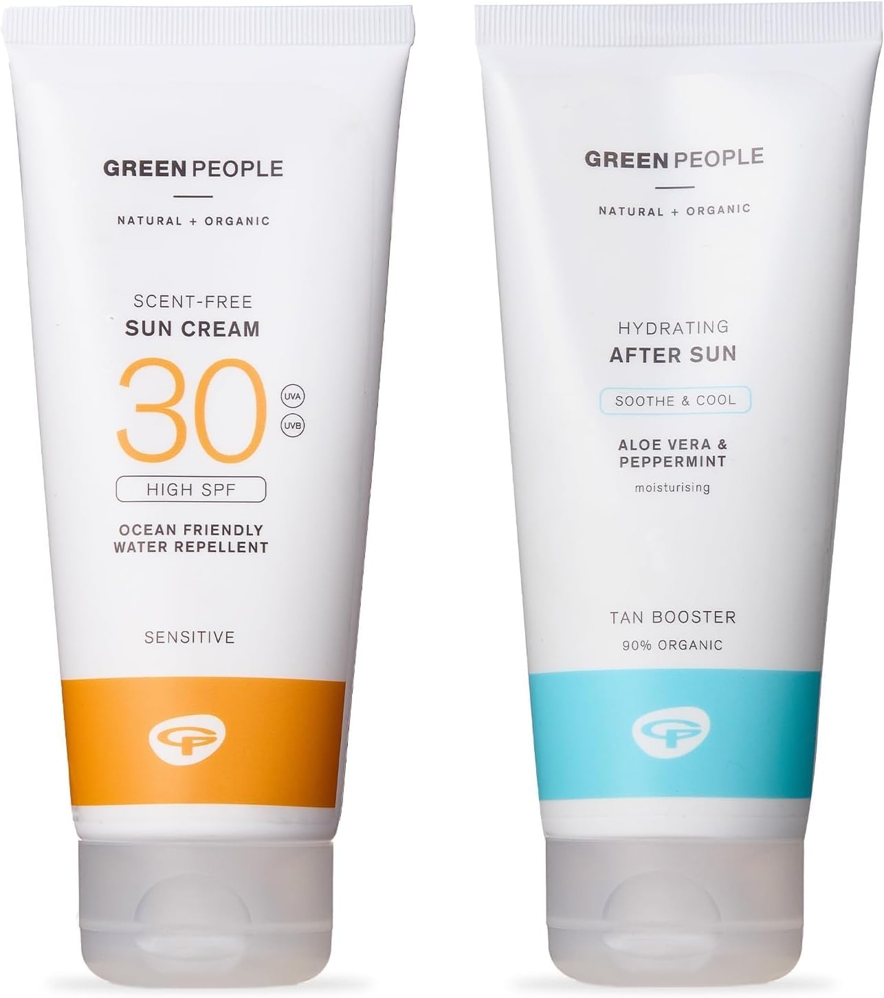 Scent Free Sun Cream SPF30 + After Sun - Natural, Organic Sunscreen for Sensitive Skin - Non Greasy, Reef Safe - 2x200ml