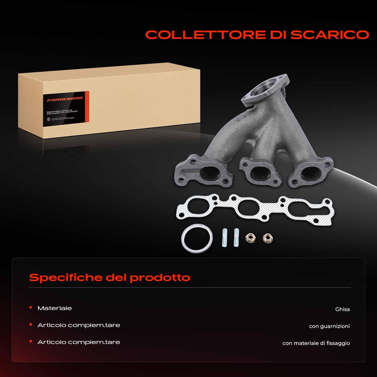 Frankberg 1 collettore di scarico + 1 guarnizione del collettore + 2